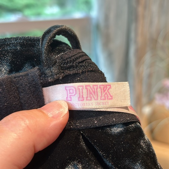 PINK Victoria's Secret Dark Green Velvet Bra Bralette Size Small Strappy Wicked - Picture 3 of 10